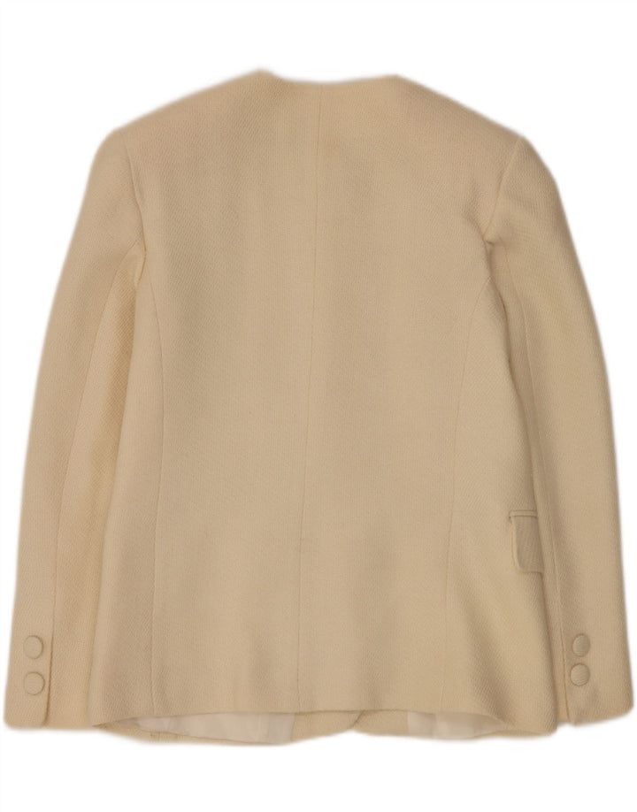Set gonna da donna in 2 pezzi a 5 bottoni da donna di Andrea IT 46 grande W28 lana beige