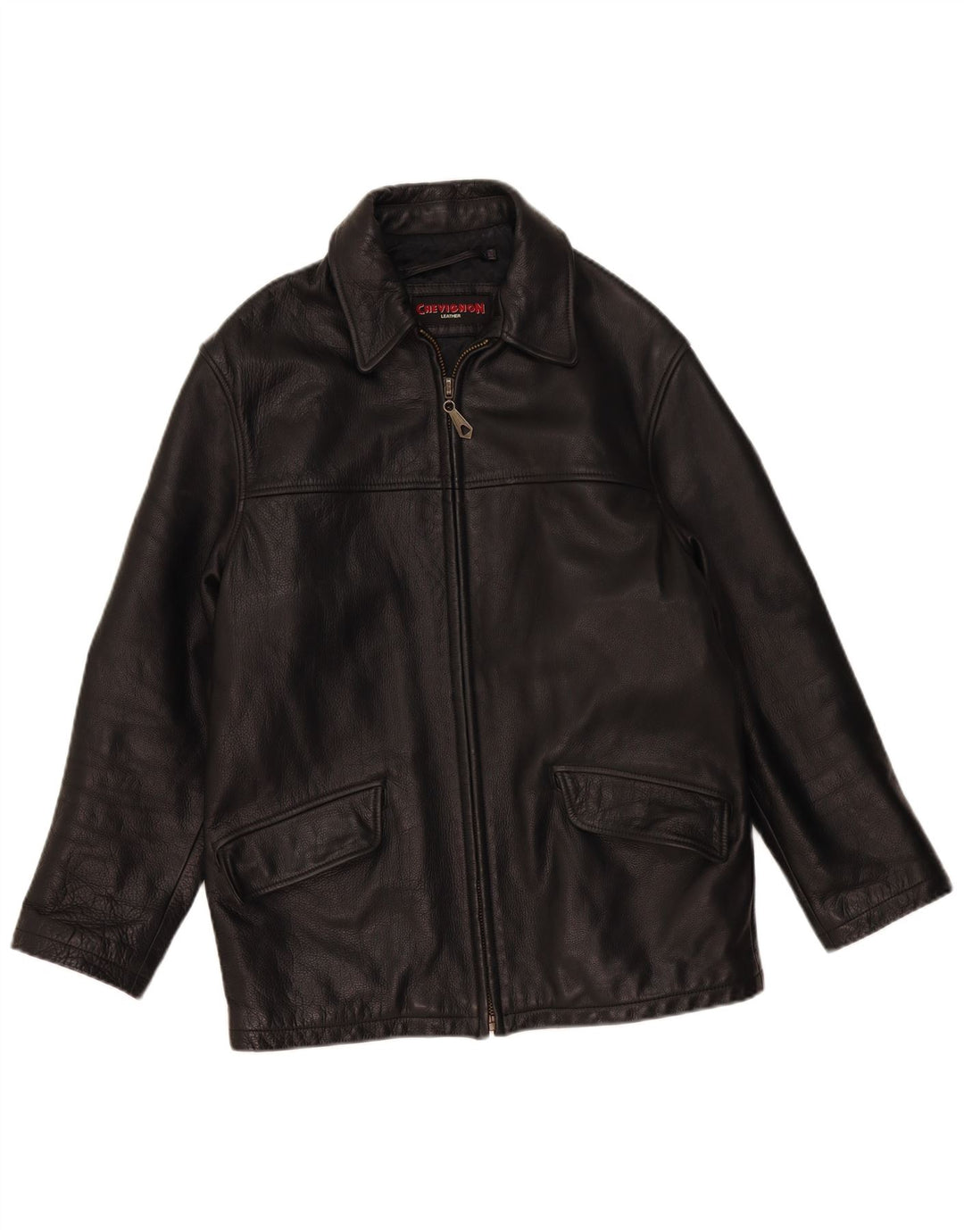 Giacca in pelle da uomo Chevignon UK 36 piccola in pelle nera