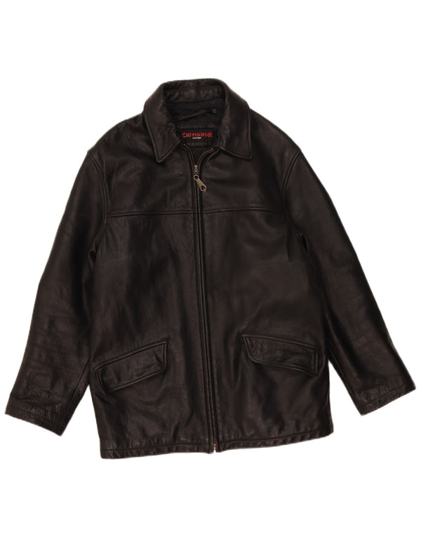 Giacca in pelle da uomo Chevignon UK 36 piccola in pelle nera