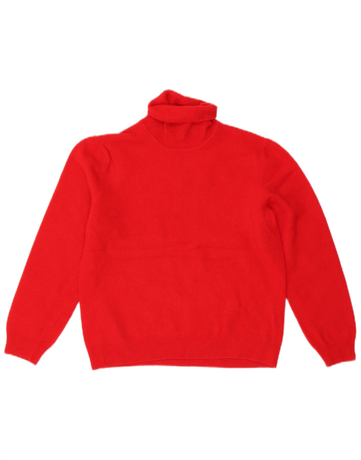 Maglione maglione corto da donna Benetton con collo alto UK 10 piccolo rosso