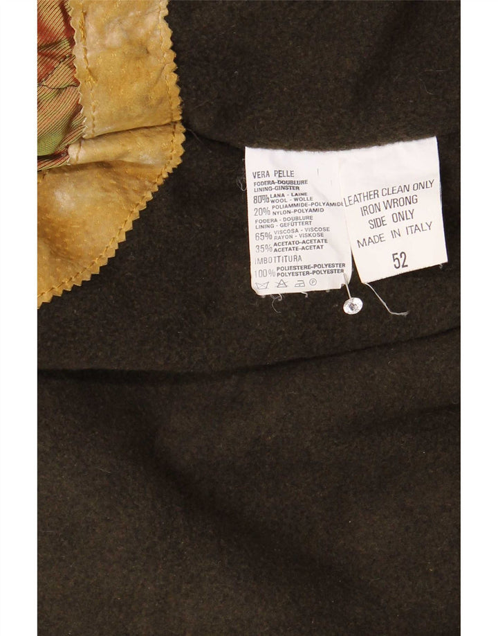 Montgomery vintage da uomo in pelle scamosciata IT 52 XL in pelle beige