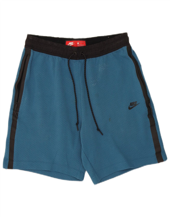 Pantaloncini sportivi Nike da uomo in cotone color block blu medio