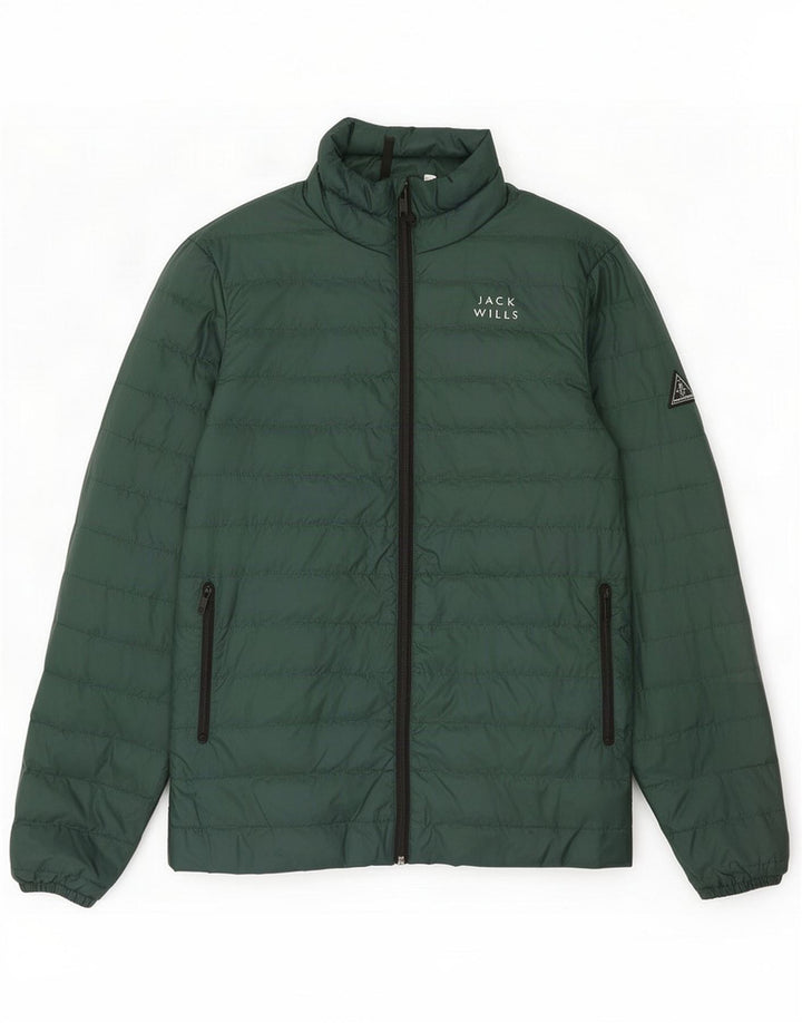 Jack Wills Giacca imbottita da uomo UK 36 Small Verde Poliammide