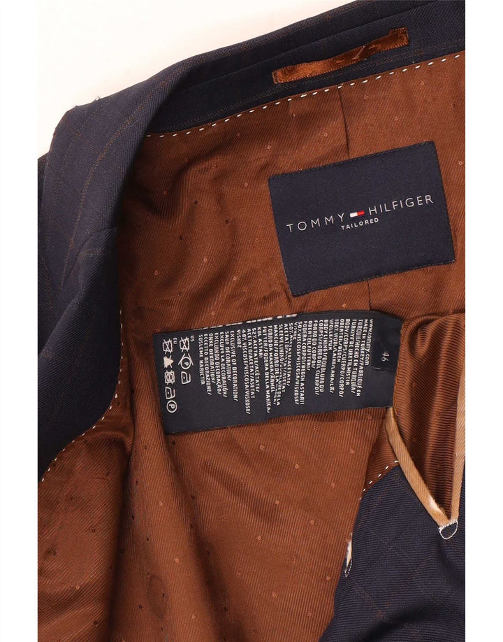Giacca blazer sartoriale da uomo Tommy Hilfiger IT 46 Small Navy Blue Check