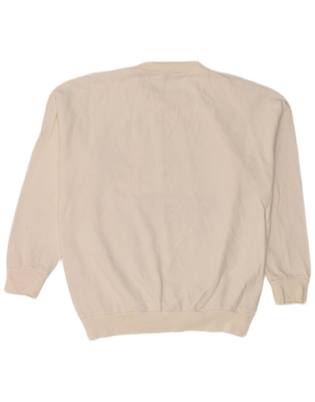 Felpa oversize con grafica da donna Zara, maglione UK 10, piccola, cotone bianco