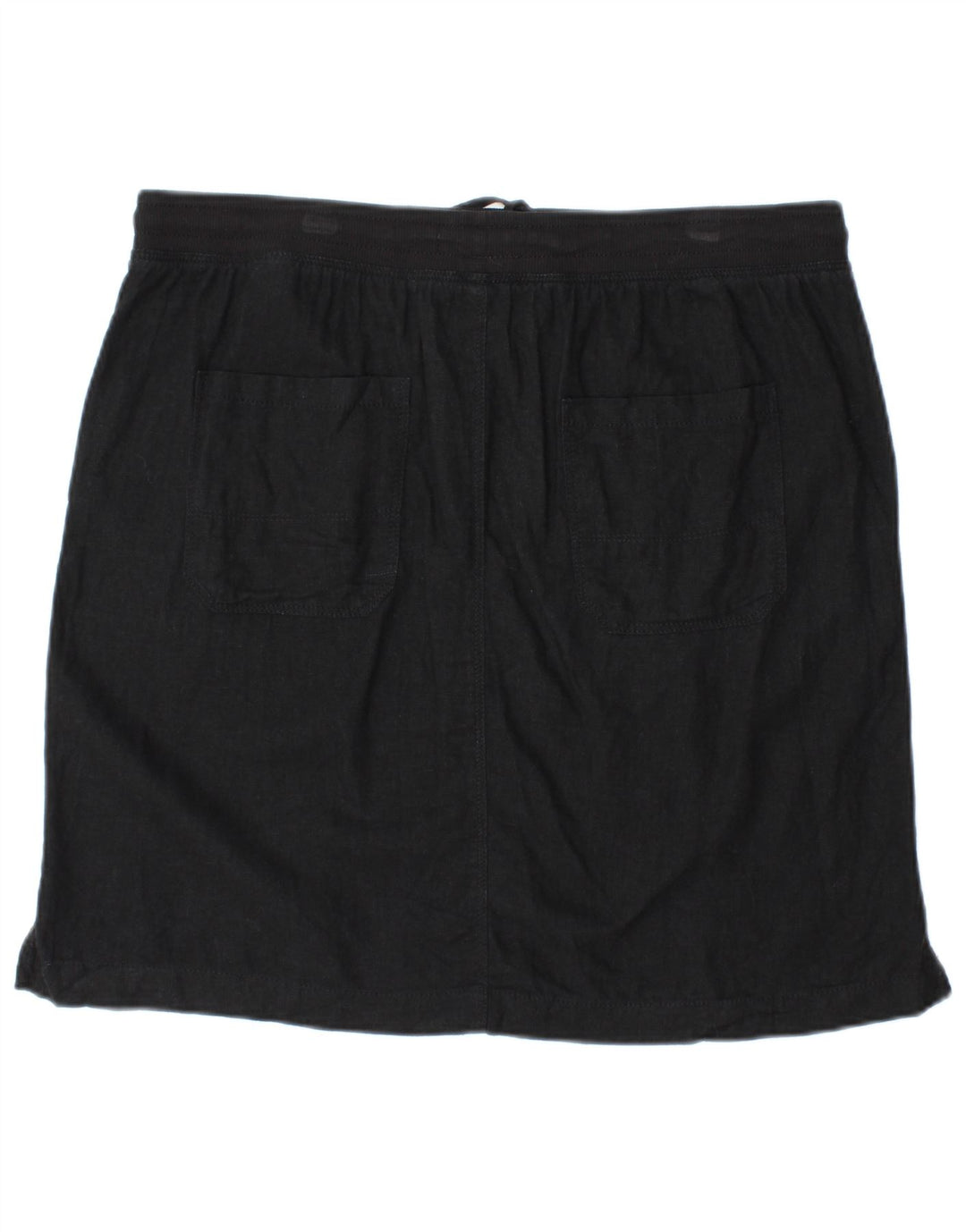 MARKS & SPENCER Minigonna da donna UK 16 Grande W34 Lino nero