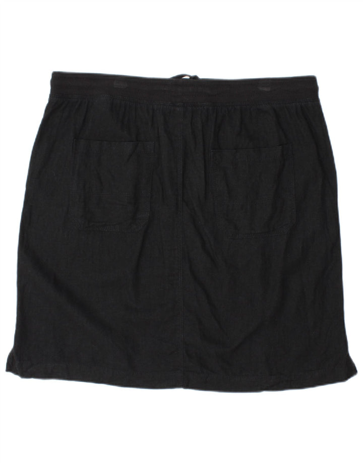 MARKS & SPENCER Minigonna da donna UK 16 Grande W34 Lino nero