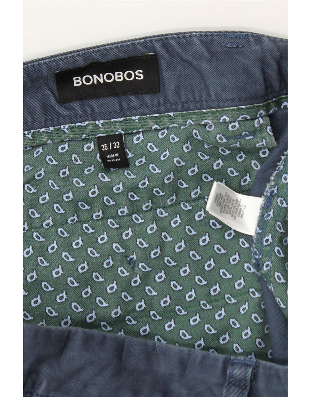 Pantaloni chino slim da uomo BONOBOS W35 L30 cotone blu