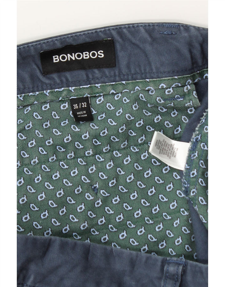 Pantaloni chino slim da uomo BONOBOS W35 L30 cotone blu