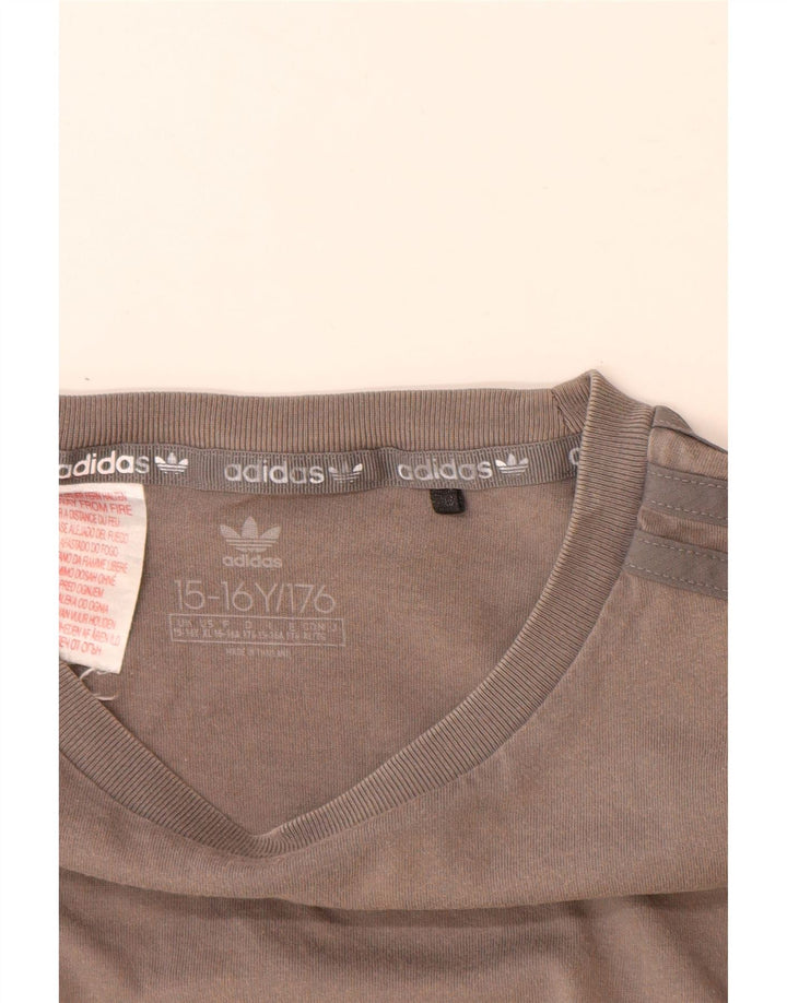 T-shirt Adidas da bambino 15-16 anni in cotone color block grigio