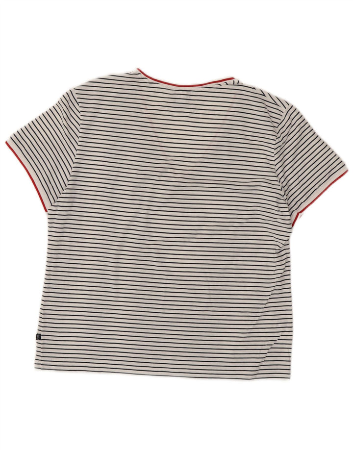 T-shirt da donna PAUL & SHARK UK 18 XL cotone a righe bianche