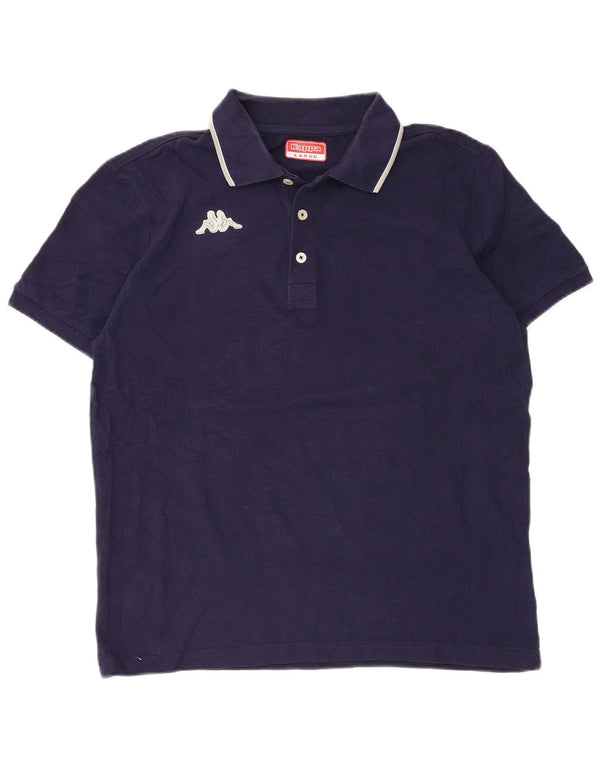 Polo Kappa da uomo grande blu navy