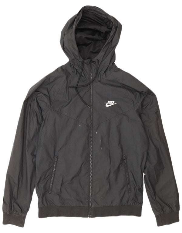 Giacca antipioggia con cappuccio da uomo Nike UK 36 Small Nero Poliestere