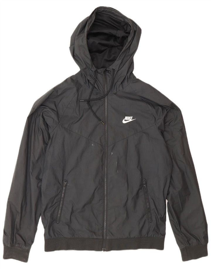 Giacca antipioggia con cappuccio da uomo Nike UK 36 Small Nero Poliestere