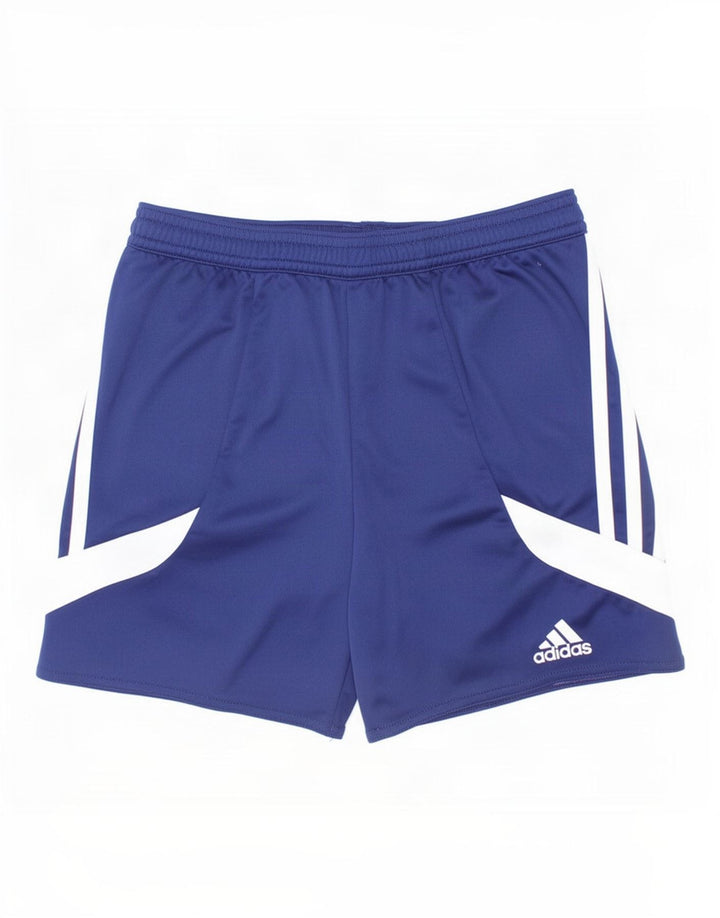 Pantaloncini sportivi Adidas Climalite da ragazzo 9-10 anni, colore blu medio