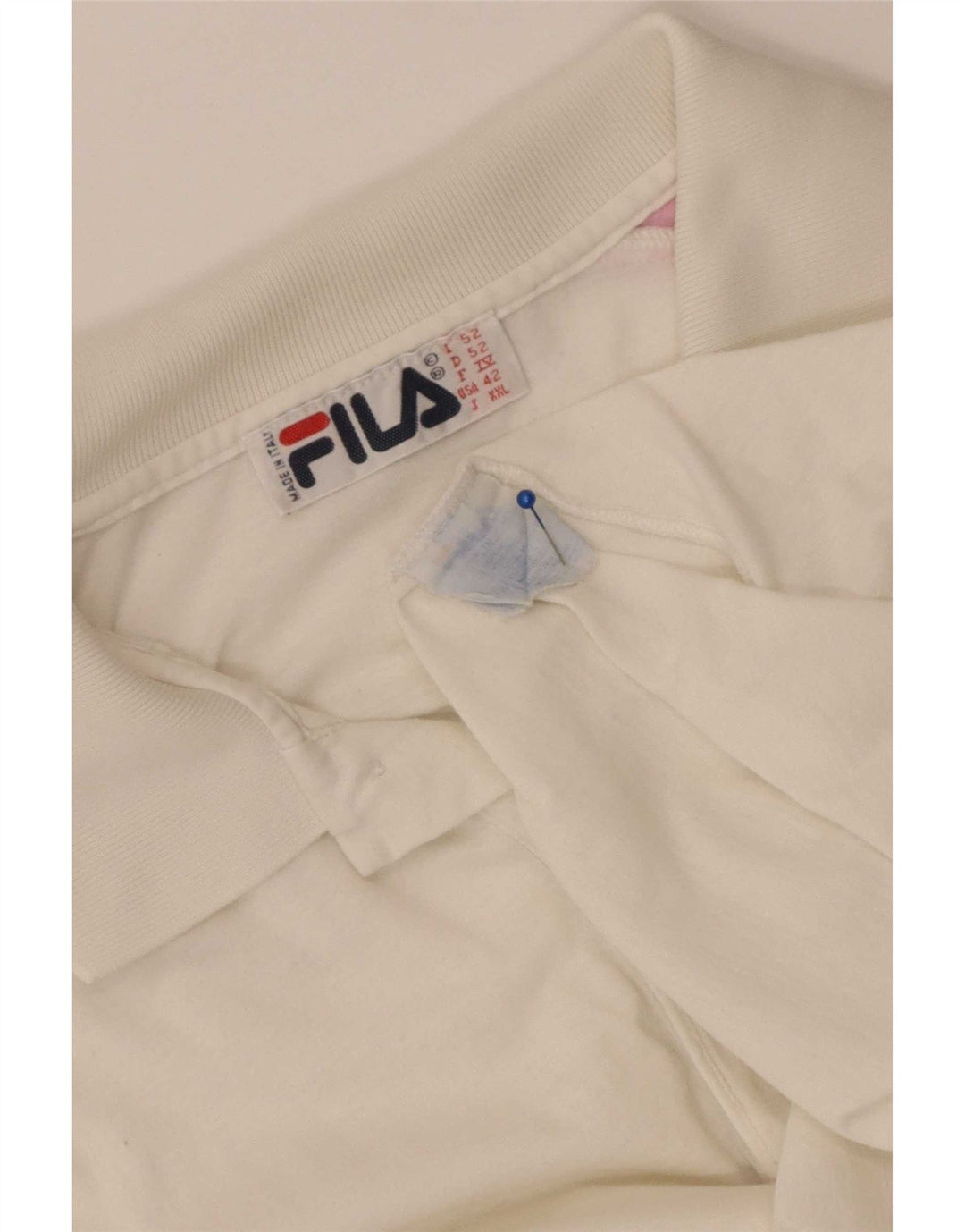 Polo grafica da uomo Fila IT 52 Large in cotone bianco