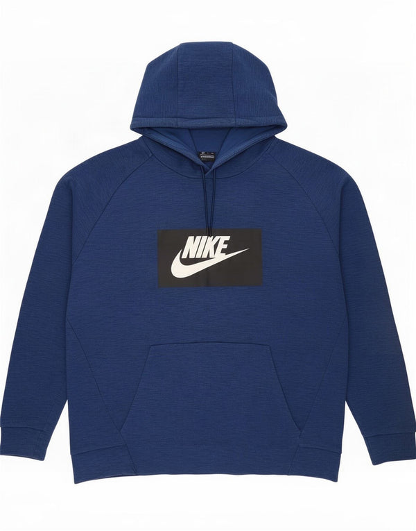 Felpa con cappuccio grafica da uomo Nike 2XL cotone blu navy