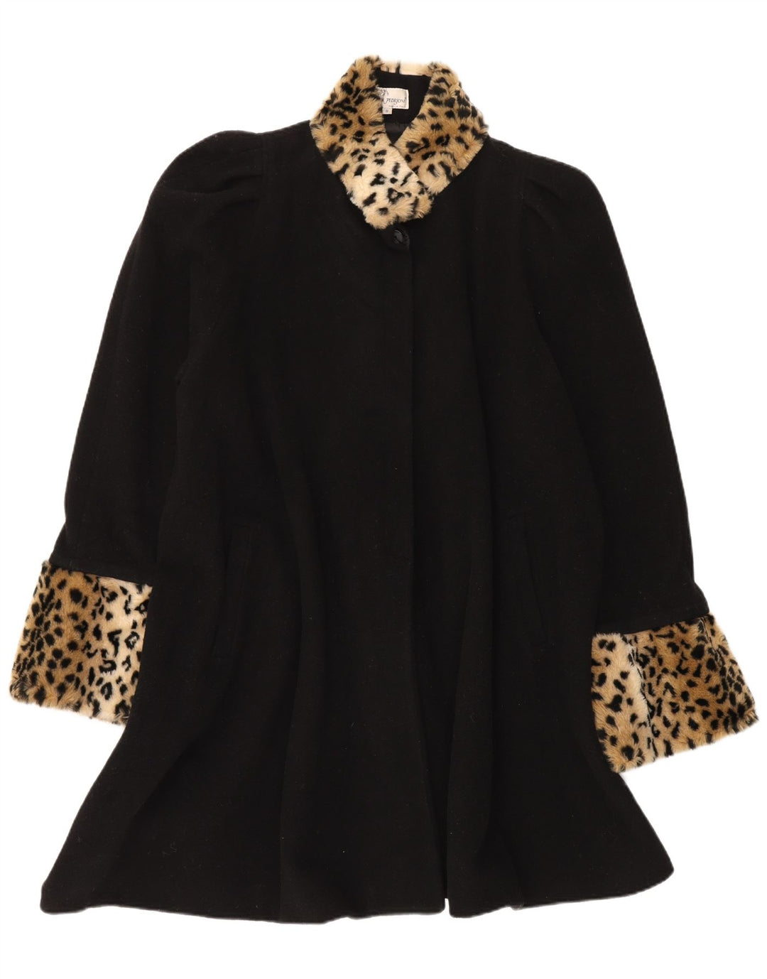 Soprabito oversize da donna Carolina Pedrjoni UK 10 piccola stampa animalier nera