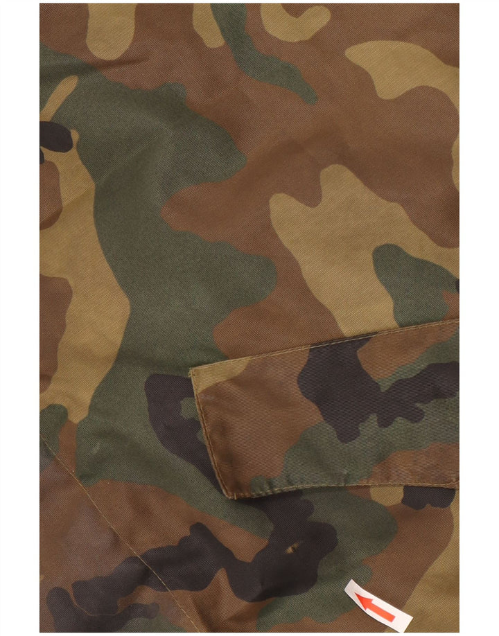 Giacca militare vintage da uomo UK 42 XL Poliestere mimetico kaki