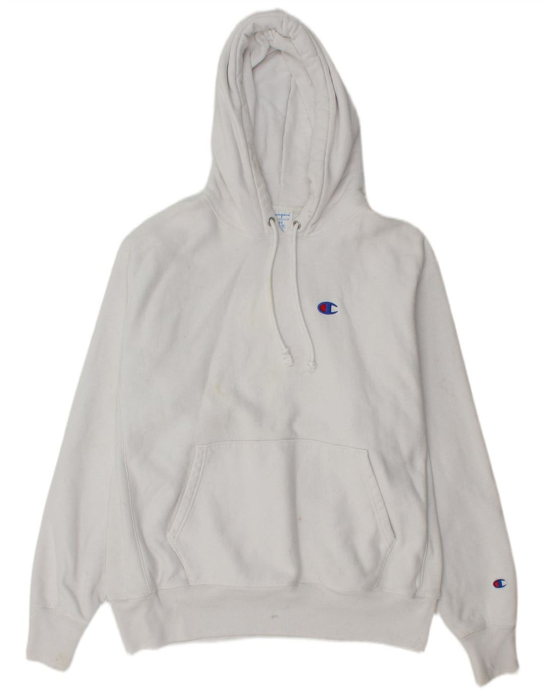 Maglione con cappuccio da uomo Champion grande in cotone bianco