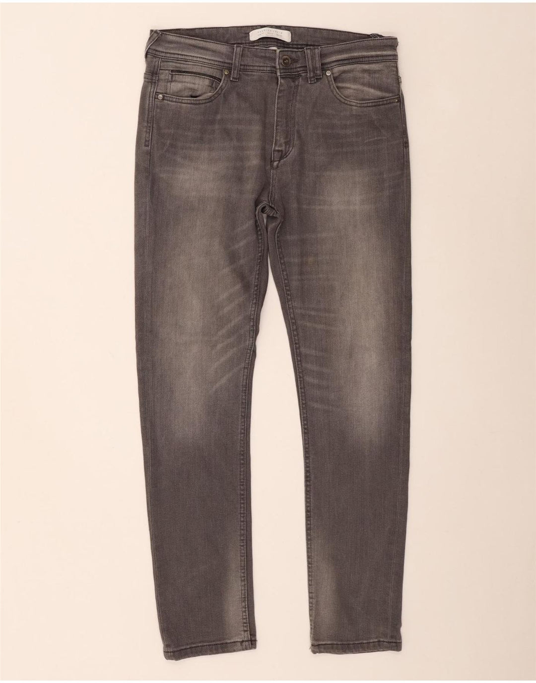 Jeans slim da uomo Zara EU 42 Large W32 L30 Cotone grigio
