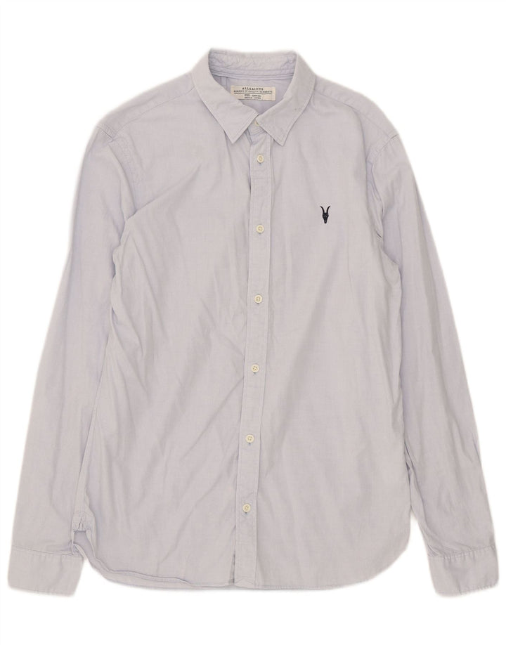Camicia da uomo All Saints piccola in cotone blu