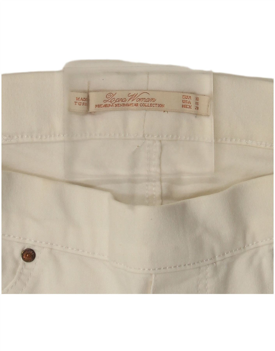 Jeans slim da donna Zara EU 38 Small W28 L28 Bianco