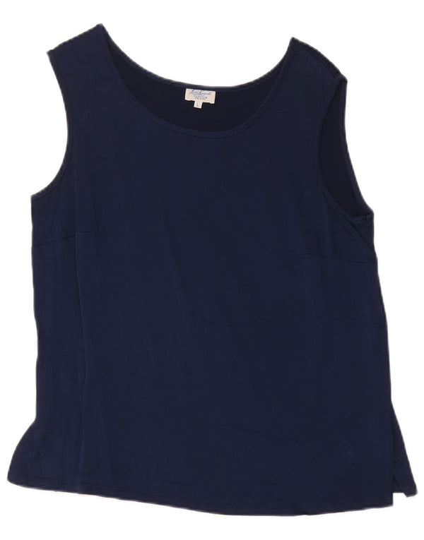 Canotta da donna Luisa Spagnoli UK 14 grande acetato blu navy
