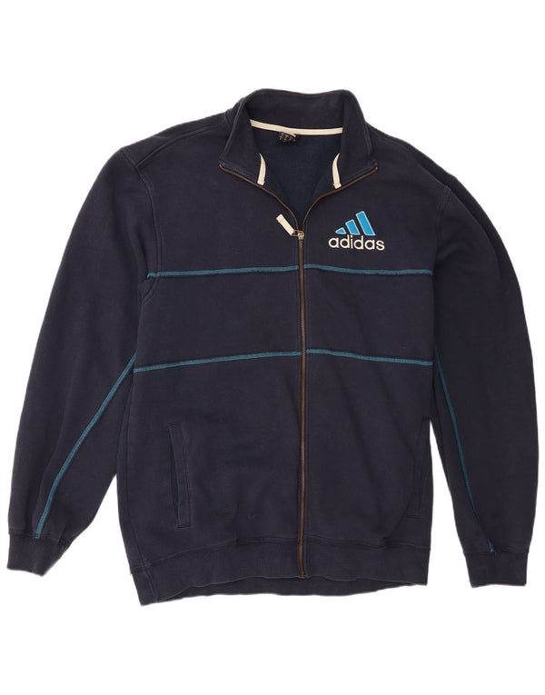 Giacca da ginnastica grafica da uomo Adidas XL in cotone blu navy