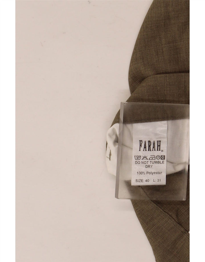 Pantaloni casual affusolati da uomo Farah W40 L31 poliestere marrone