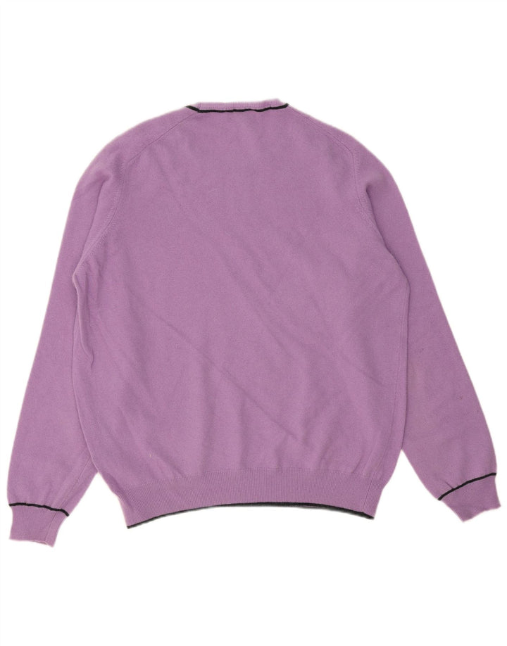 JECKERSON Maglione maglione girocollo da donna UK 18 XL Lana viola