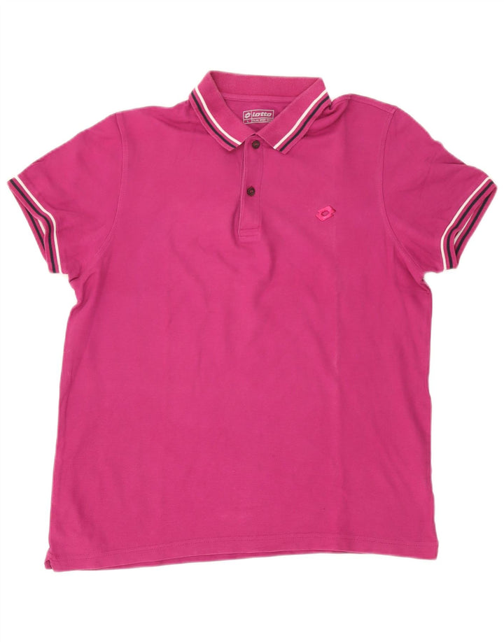 Polo da uomo Lotto Large in cotone rosa