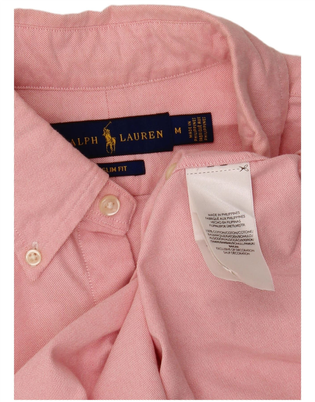 RALPH LAUREN Camicia slim fit da uomo in cotone rosa medio