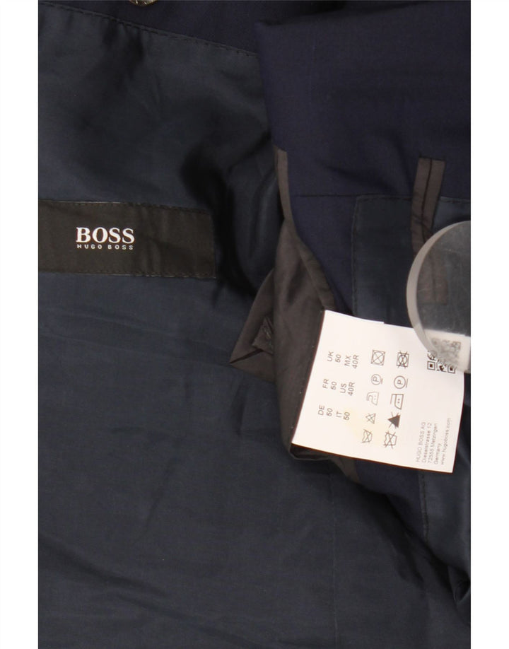 Giacca blazer da uomo a 2 bottoni Hugo Boss EU 50 grande lana blu navy