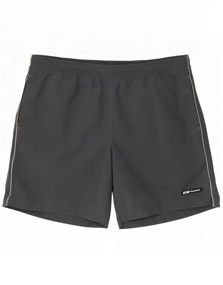 Pantaloncini da bagno Reebok da uomo grandi in poliestere grigio