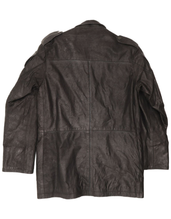 Giacca in pelle militare da uomo Barbour UK 36 piccola in pelle nera