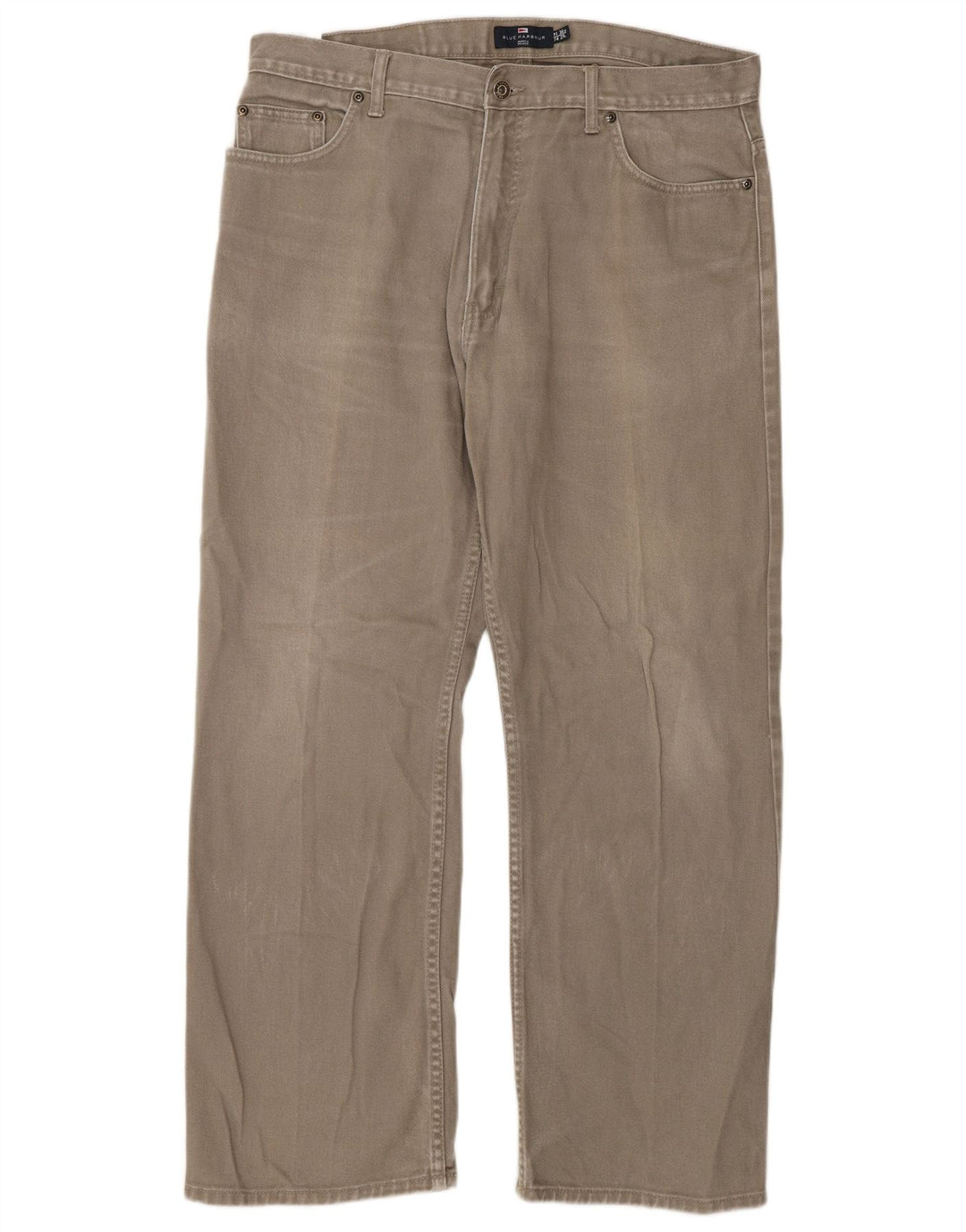 Jeans dritti da uomo Marks & Spencer blu Harbour W36 L29 cotone beige