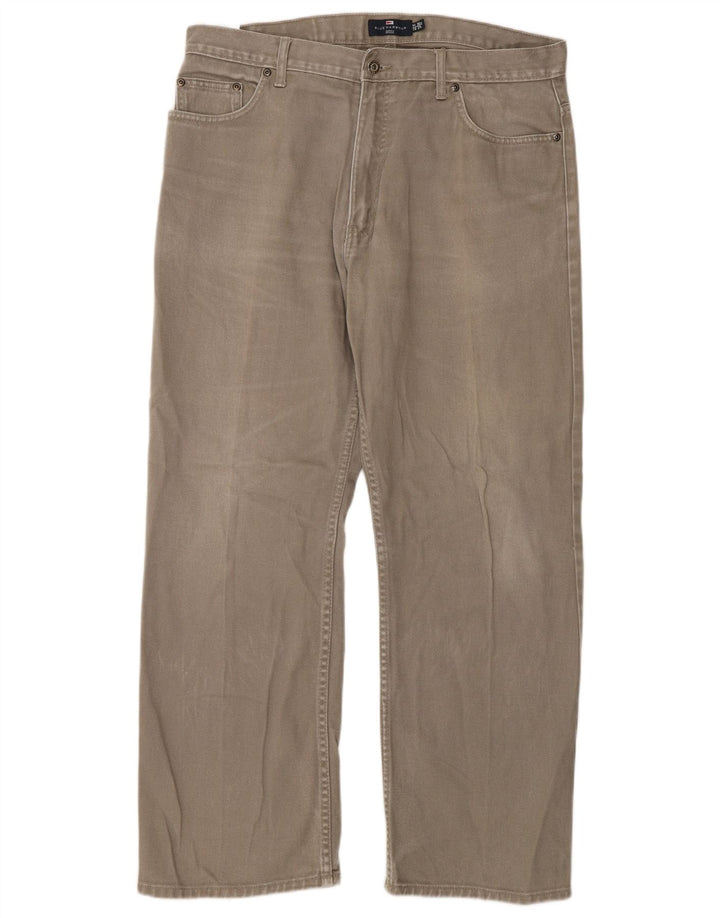 Jeans dritti da uomo Marks & Spencer blu Harbour W36 L29 cotone beige