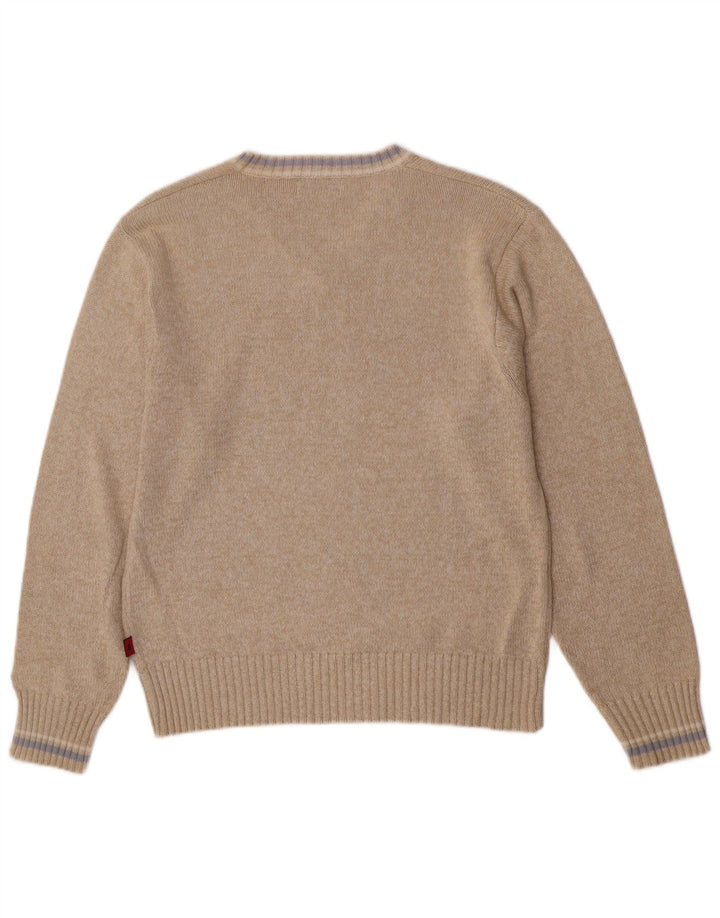 Maglione Kappa da uomo con scollo a V in cotone beige medio
