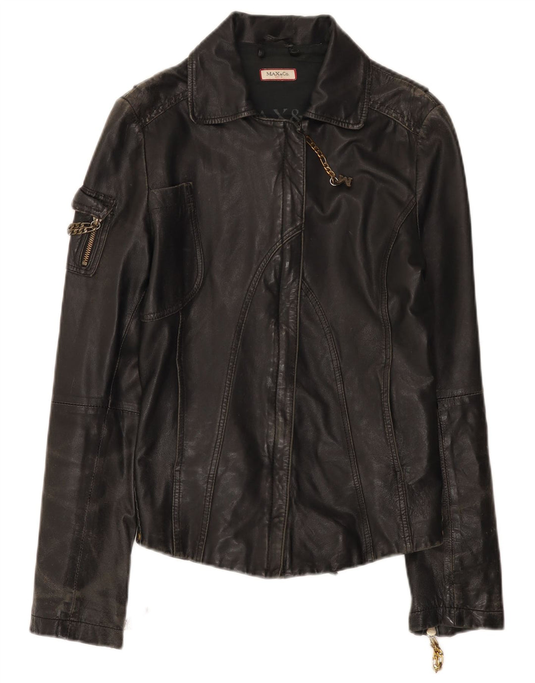 Giacca in pelle da donna Max & Co. UK 12 Grigio medio