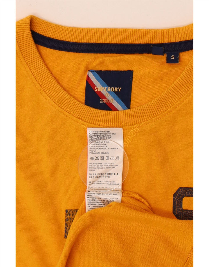 T-shirt grafica da uomo Superdry Top Small in cotone giallo