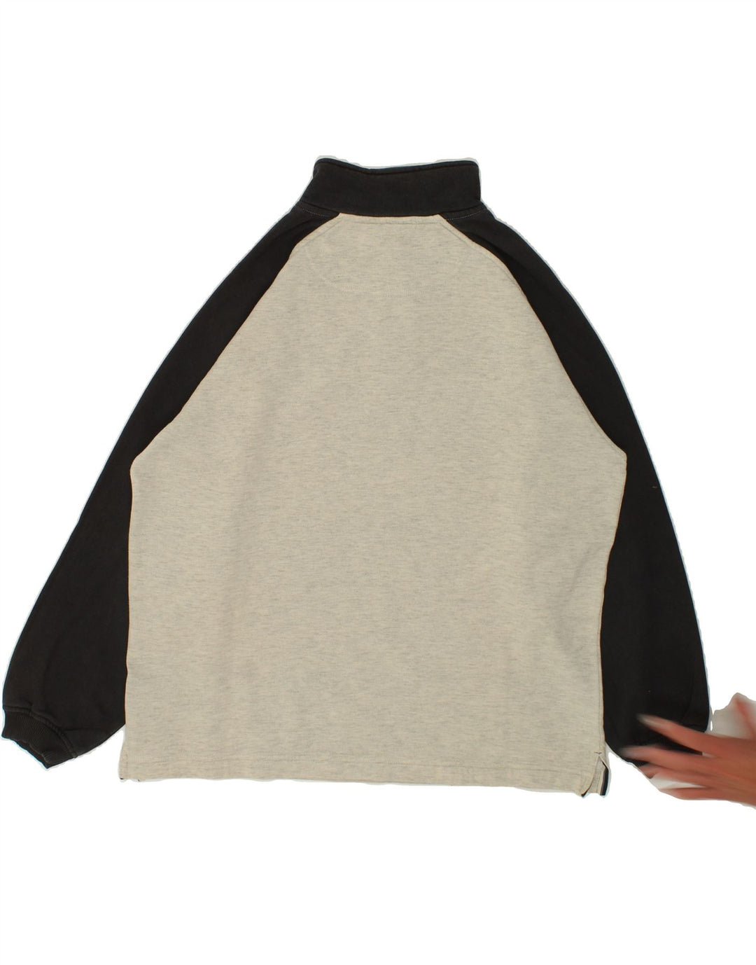 Felpa PUMA da uomo con zip e collo, maglione grande, cotone screziato beige