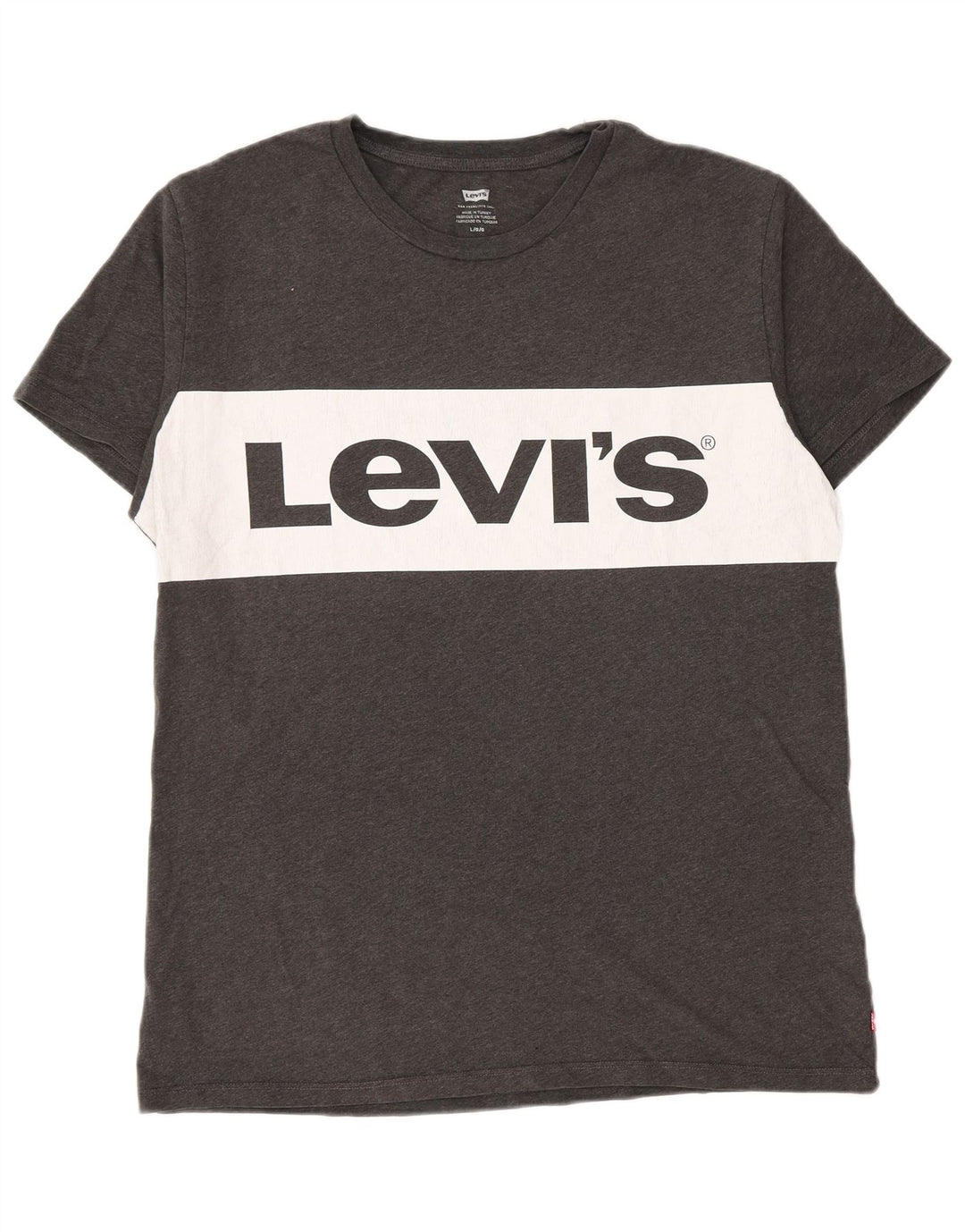 T-shirt grafica da uomo Levi's Top grande in cotone color block grigio