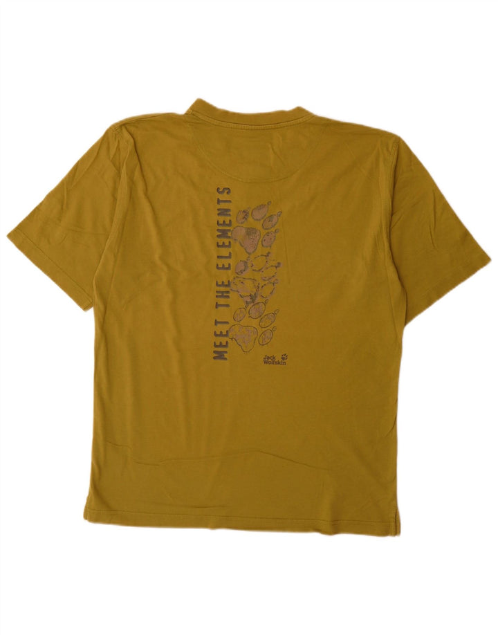 T-shirt da uomo Jack Wolfskin Top in cotone kaki medio