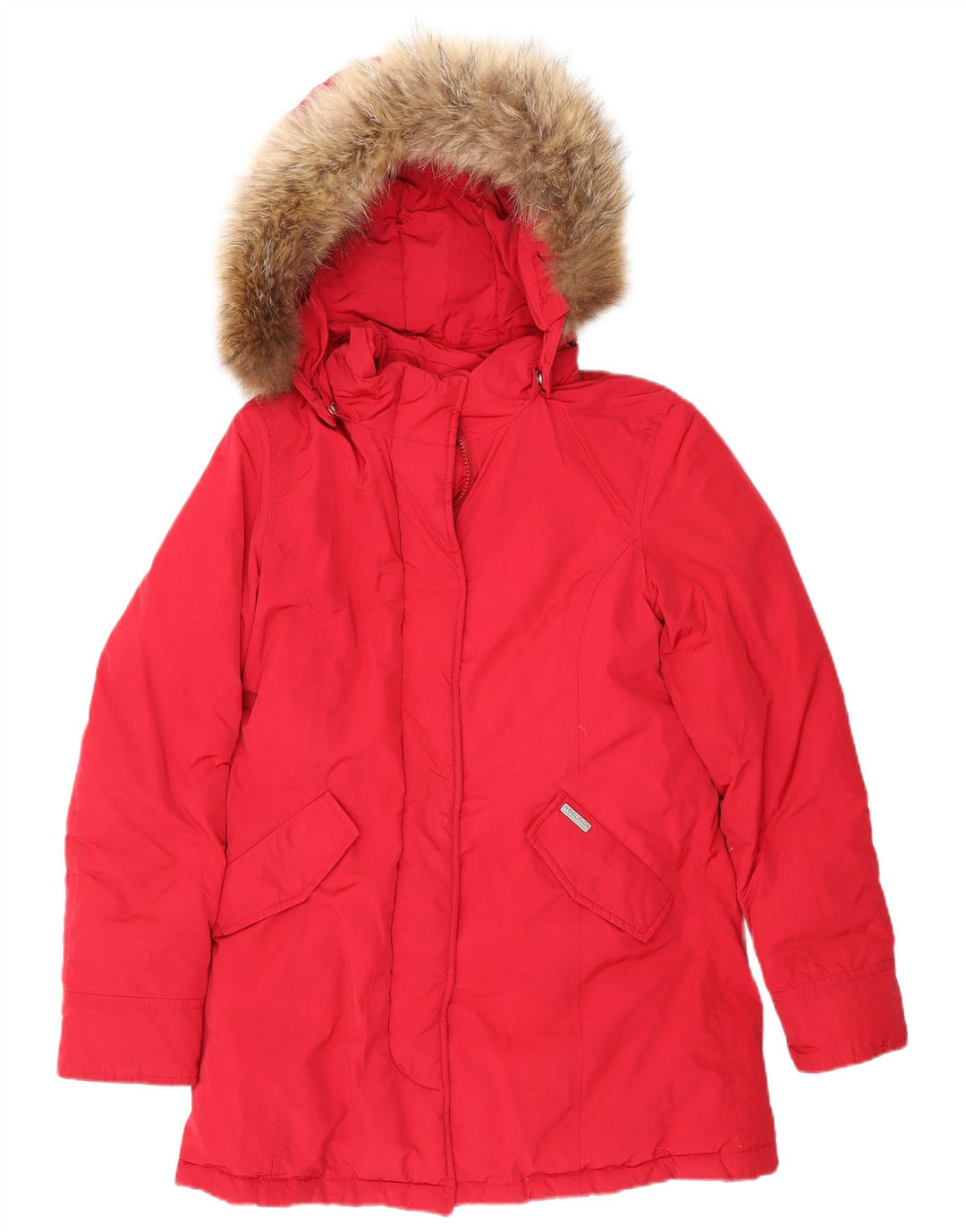 Giacca a vento con cappuccio per ragazze Woolrich 13-14 anni Rosso