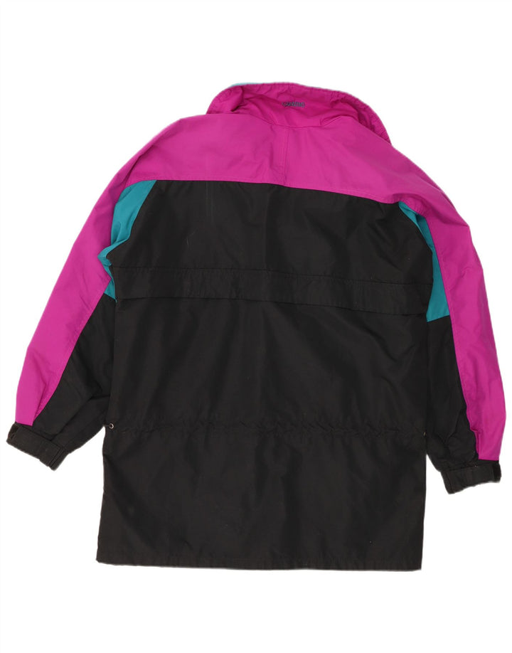 Giacca antipioggia Columbia da donna, vestibilità ampia, UK 14, nylon color block medio nero