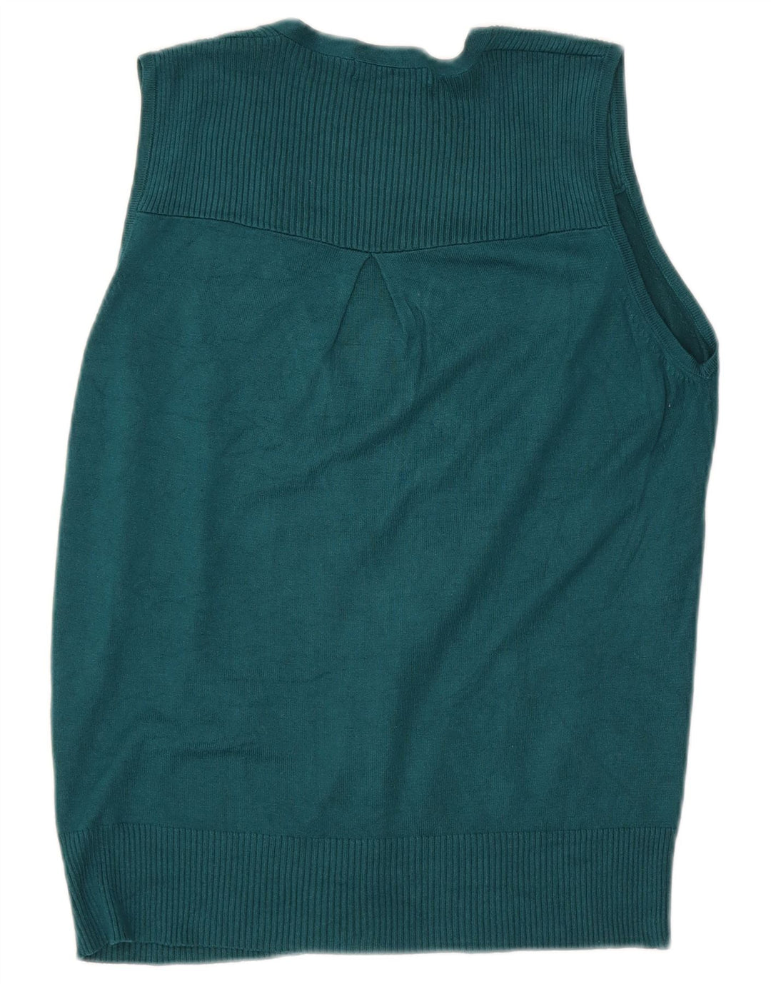 Maglione cardigan senza maniche da donna Marks & Spencer UK 12 Verde medio