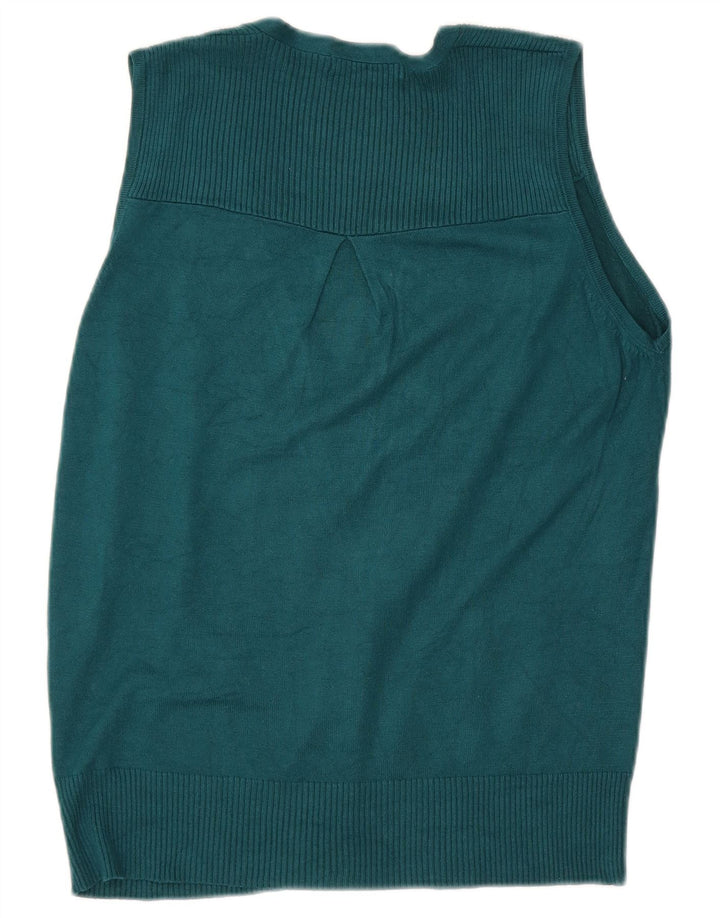Maglione cardigan senza maniche da donna Marks & Spencer UK 12 Verde medio
