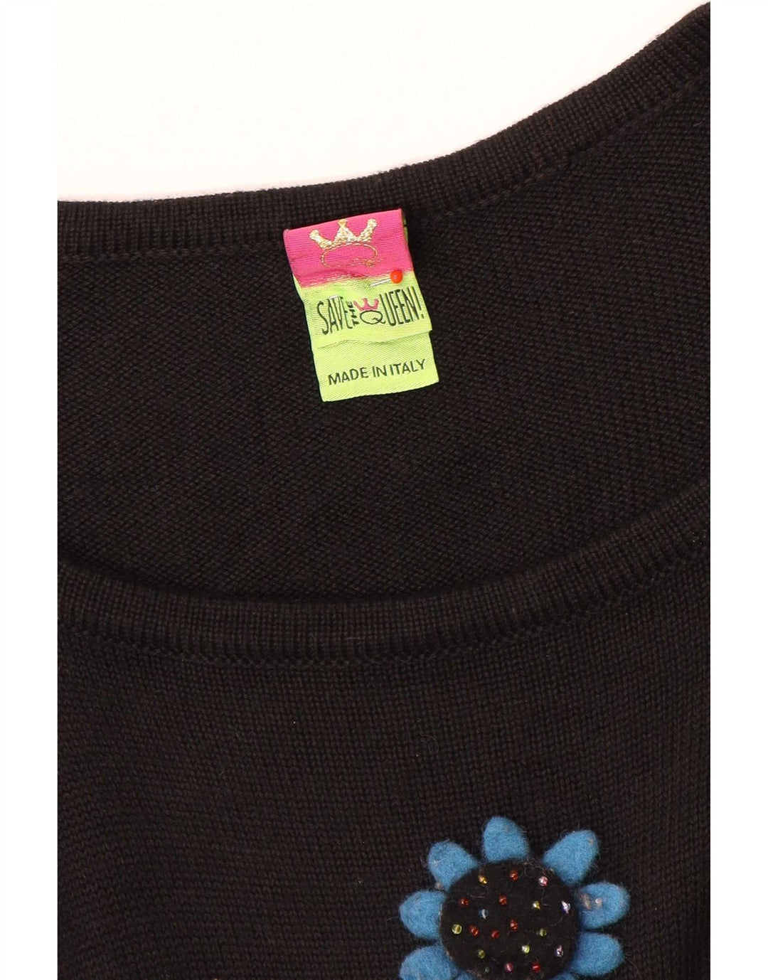 Abito lungo da donna con motivo astratto Save the Queen UK 10 piccolo nero