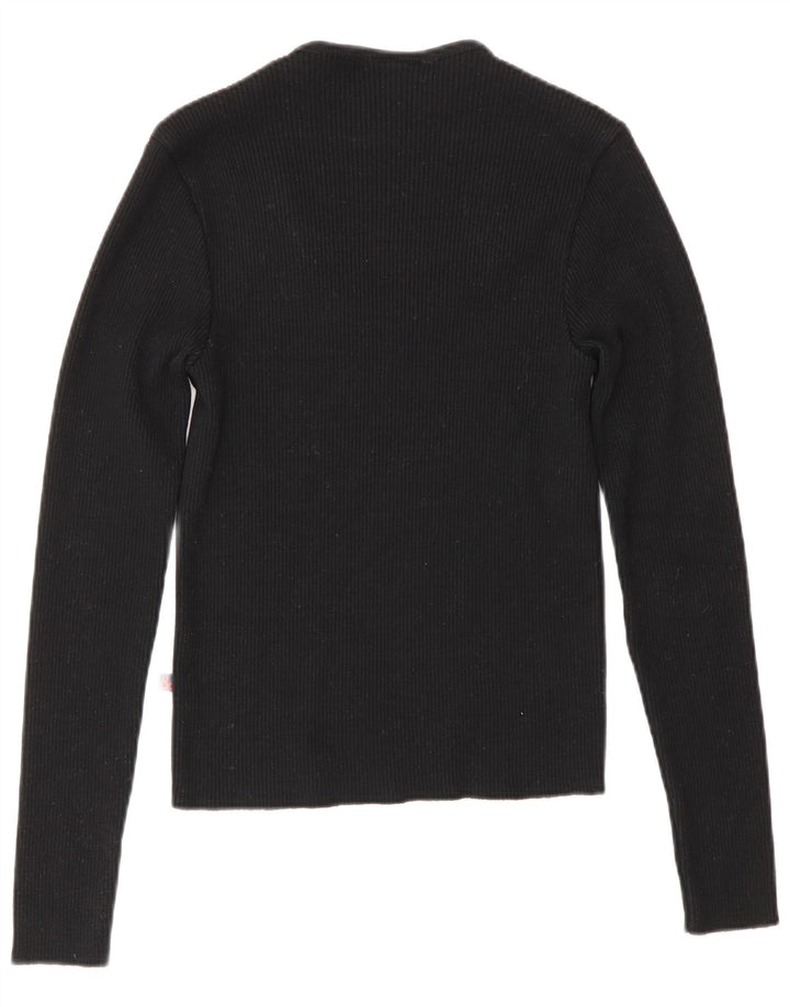 Dolce & Gabbana Top Donna Manica Lunga IT 46 Large Nero Lana Merino